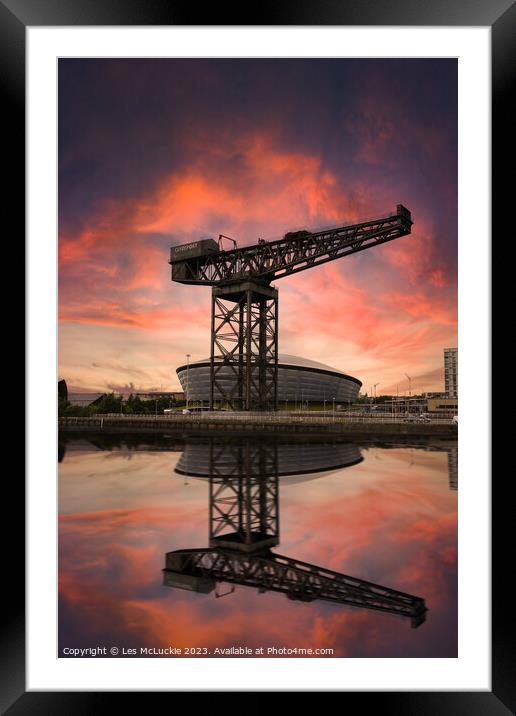 Finnieston Crane Glasgow Framed Mounted Print by Les McLuckie