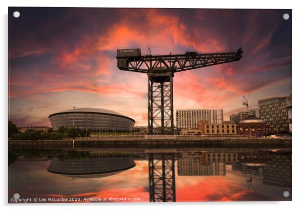 Glasgow Finnieston Crane  Acrylic by Les McLuckie