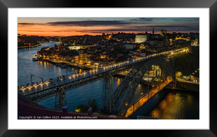 Dom Luis I Bridge Sunset, Porto Framed Mounted Print by Ian Collins
