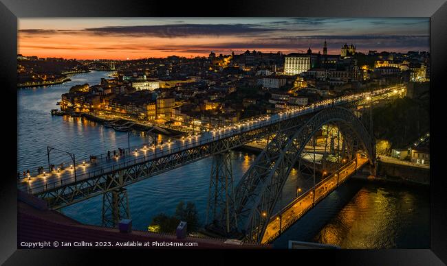 Dom Luis I Bridge Sunset, Porto Framed Print by Ian Collins