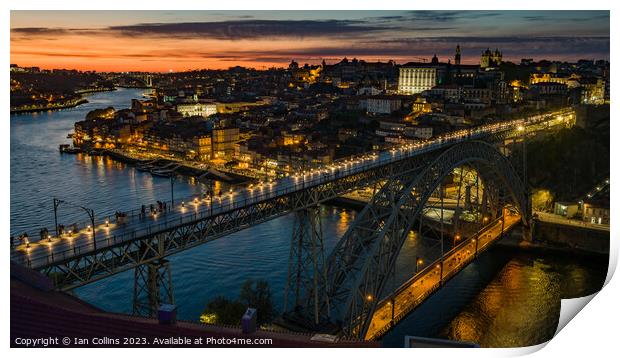Dom Luis I Bridge Sunset, Porto Print by Ian Collins