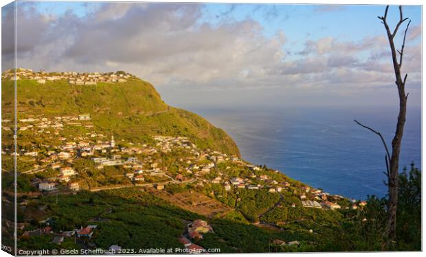 Arco da Calheta in the Evening Sun - Madeira Canvas Print by Gisela Scheffbuch