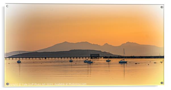 Serene Summer Sunset At Fairlie On The Clyde Acrylic by Tylie Duff Photo Art