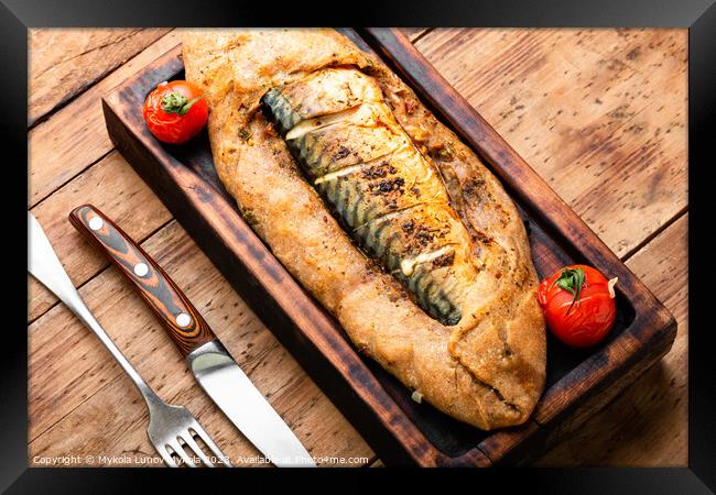 Whole fish baked in dough. Framed Print by Mykola Lunov Mykola