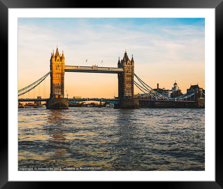 Tower Bridge: The Golden Hour Framed Mounted Print by Rowena Ko