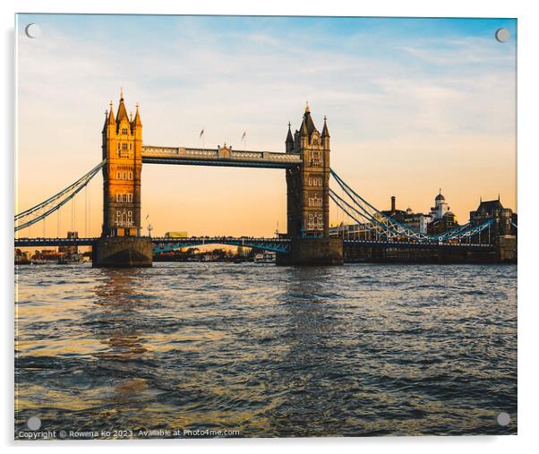 Tower Bridge: The Golden Hour Acrylic by Rowena Ko