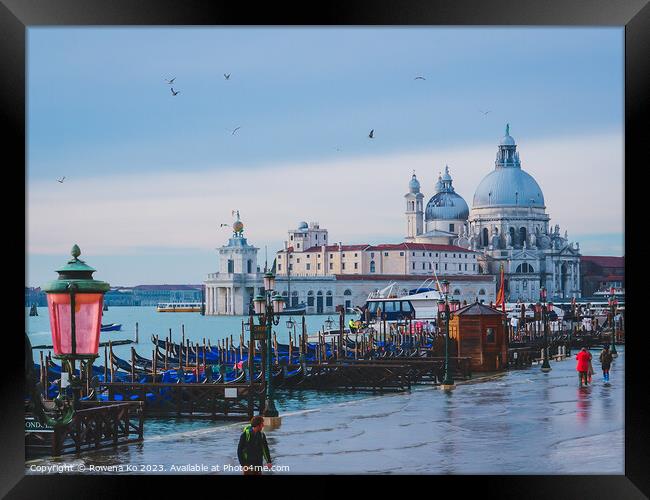 The Enchanting Morning View of Basilica di Santa M Framed Print by Rowena Ko