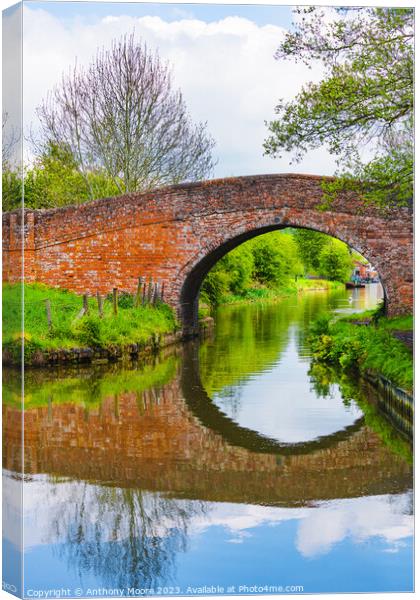 Bridge over the Canal. Canvas Print by Anthony Moore