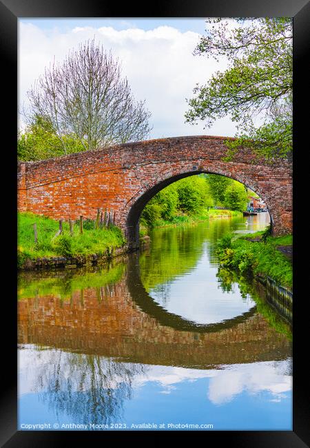 Bridge over the Canal. Framed Print by Anthony Moore