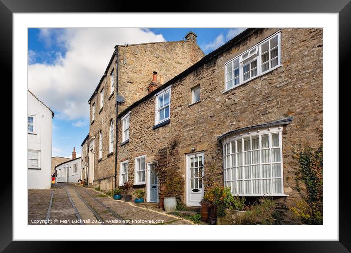 Charming Cottages of Richmond Yorkshire Framed Mounted Print by Pearl Bucknall