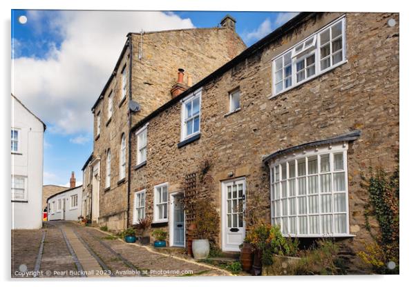 Charming Cottages of Richmond Yorkshire Acrylic by Pearl Bucknall