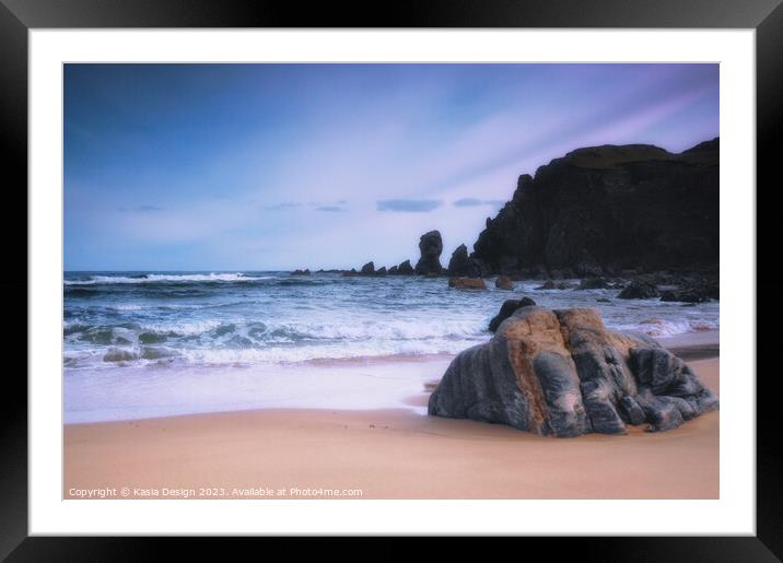 Rugged Cliffs at Traigh Dhail Mhor Framed Mounted Print by Kasia Design