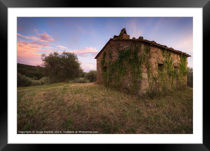 Tuscan Farm Hut Framed Mounted Print by Angie Morton
