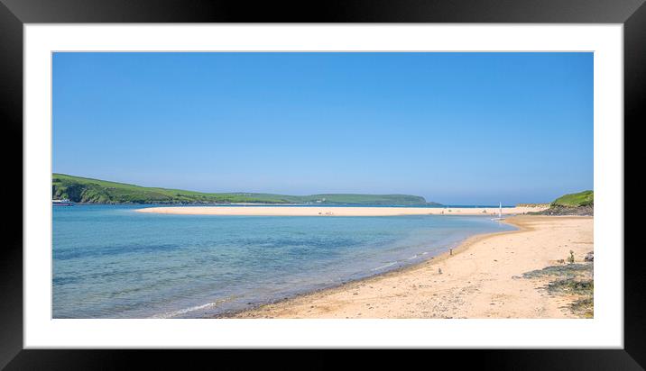 Serene Beauty of Rock Beach Padstow Framed Mounted Print by kathy white