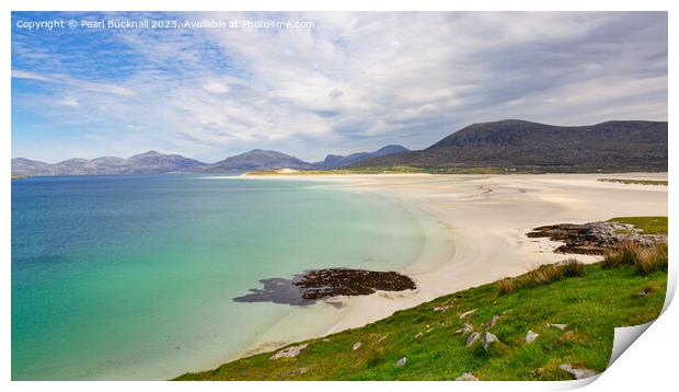 Beautiful Luskentyre Beach Harris Scotland Pano Print by Pearl Bucknall