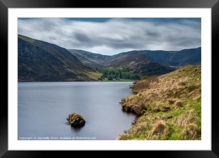 Majestic Mountain and Serene Waters of Loch Lee Framed Mounted Print by Joe Dailly