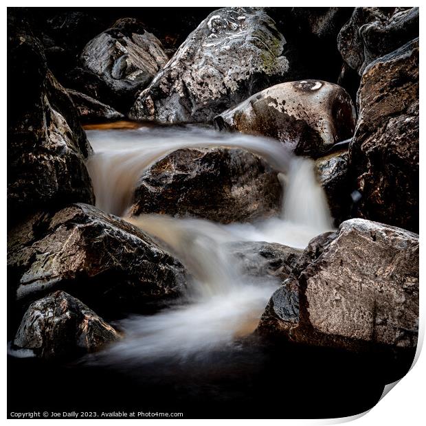 Majestic Waterfall close up in Glen Esk Print by Joe Dailly