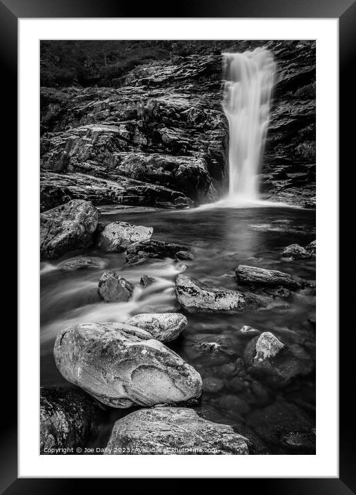 Majestic waterfall surrounded by rocky terrain Framed Mounted Print by Joe Dailly