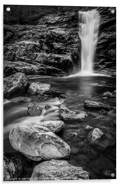 Majestic waterfall surrounded by rocky terrain Acrylic by Joe Dailly