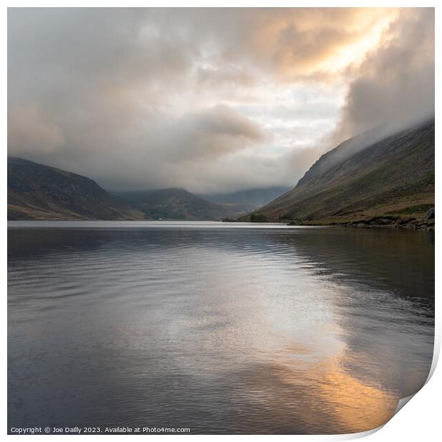Majestic Sunset over Loch Lee Print by Joe Dailly