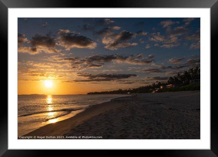 Golden Sunrise over Paradise Island Framed Mounted Print by Roger Dutton