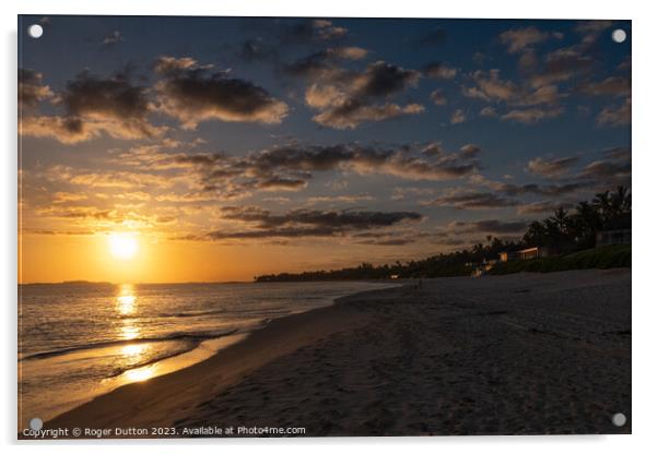 Golden Sunrise over Paradise Island Acrylic by Roger Dutton