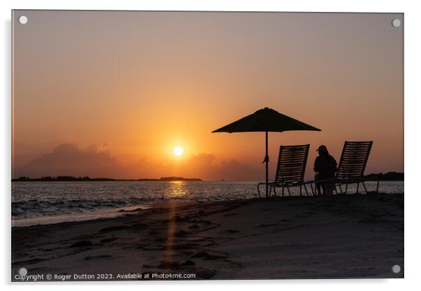 Spectacular Bahamian Sunrise 1 Acrylic by Roger Dutton