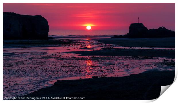 Perranporth Sunset Print by Ian Scrimgeour