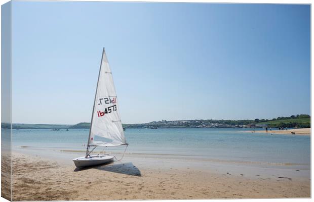 Sailing on Rock Beach Padstow Cornwall Canvas Print by kathy white