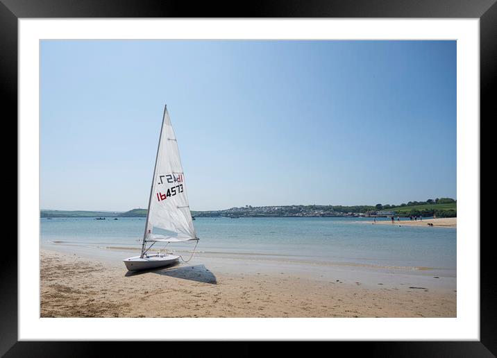 Sailing on Rock Beach Padstow Cornwall Framed Mounted Print by kathy white