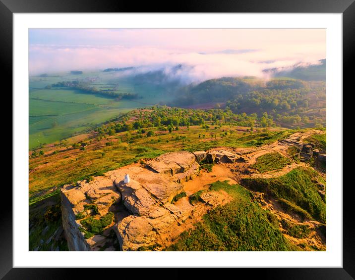 Roseberry Topping: Breathtaking Aerial View Framed Mounted Print by Tim Hill