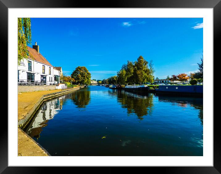 Serene Reflections on River Ouse Framed Mounted Print by Simon Hill