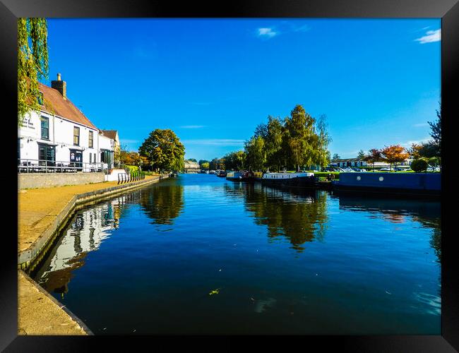 Serene Reflections on River Ouse Framed Print by Simon Hill