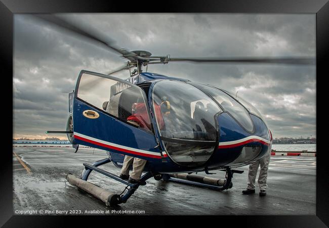 New York helicopter Framed Print by Paul Berry