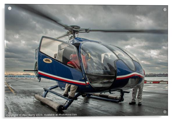 New York helicopter Acrylic by Paul Berry