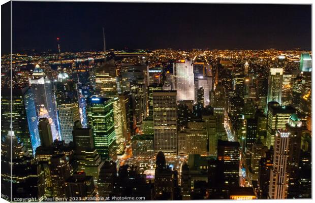 New York City night time Canvas Print by Paul Berry