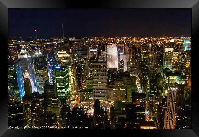 New York City night time Framed Print by Paul Berry