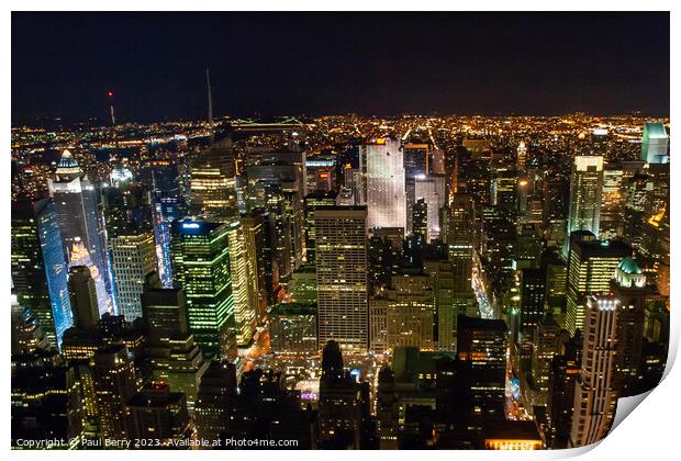 New York City night time Print by Paul Berry