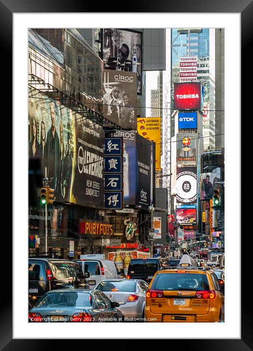 Times Square, New York Framed Mounted Print by Paul Berry