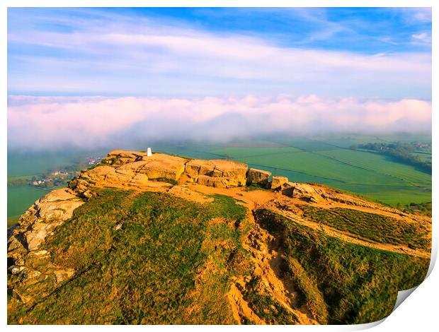 Roseberry Topping: Breathtaking Aerial View Print by Tim Hill