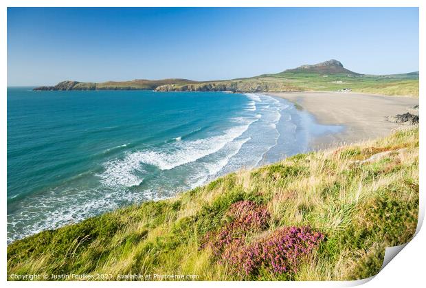 St David's Head and Whitesands Bay, Pembrokeshire Print by Justin Foulkes