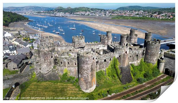 Conway castle Print by GEOFF GRIFFITHS