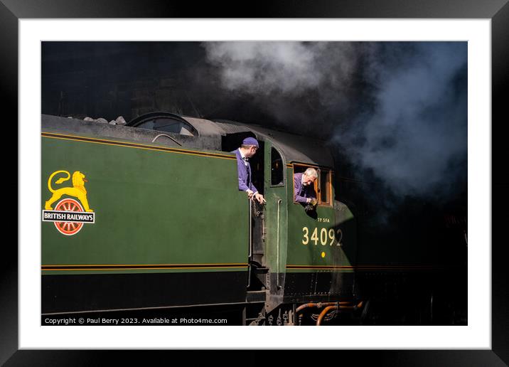 Heritage steam train entering tunnel  Framed Mounted Print by Paul Berry