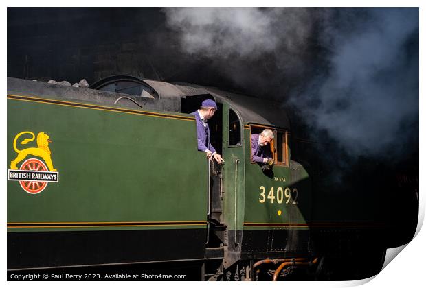 Heritage steam train entering tunnel  Print by Paul Berry