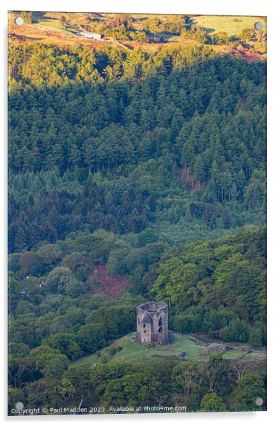Dolbadarn Castle in the morning seen from Llyn Per Acrylic by Paul Madden