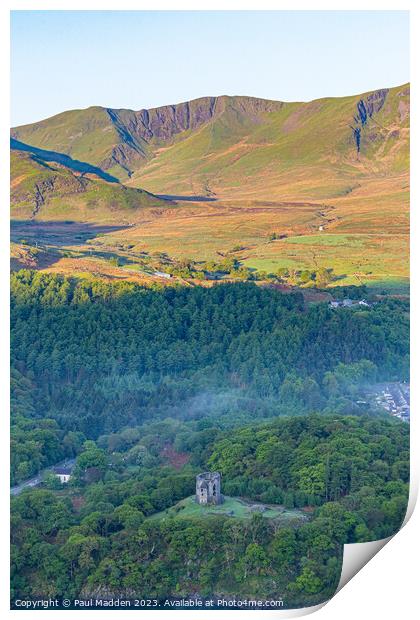 Dolbadarn Castle in the morning Print by Paul Madden