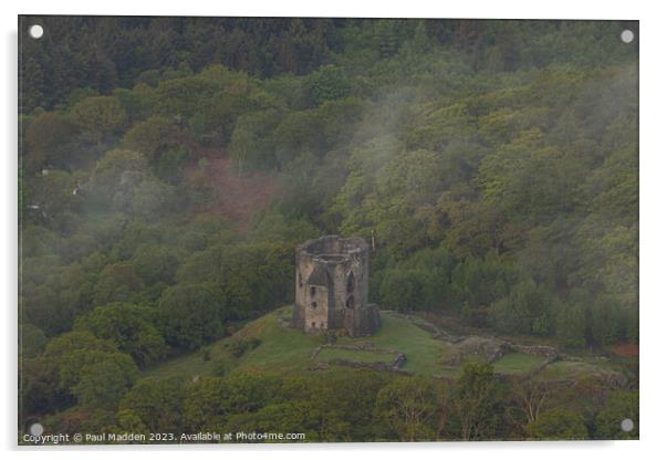Dolbadarn Castle Acrylic by Paul Madden