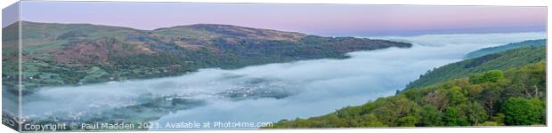 Llyn Padarn Cloud Inversion Panorama Canvas Print by Paul Madden