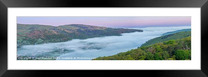 Llyn Padarn Cloud Inversion Panorama Framed Mounted Print by Paul Madden