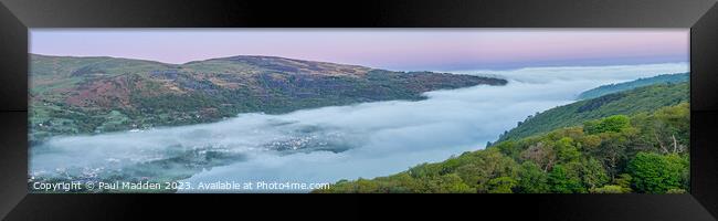 Llyn Padarn Cloud Inversion Panorama Framed Print by Paul Madden